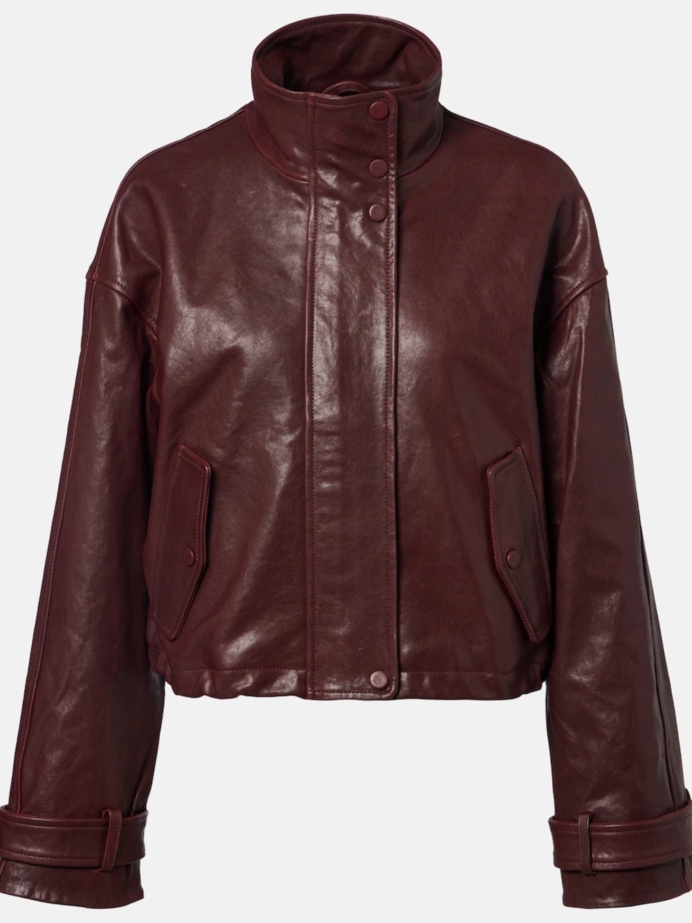 Veronica Beard
Bateman cropped leather jacket